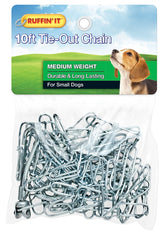 Ruffin'It 22100 Tie-Out Chain, Medium-Weight, 10 ft, Steel, Silver